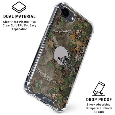 NFL Cleveland Browns Realtree Xtra Green Camo iPhone 16e Clear Case